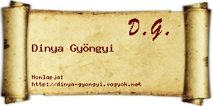 Dinya Gyöngyi névjegykártya